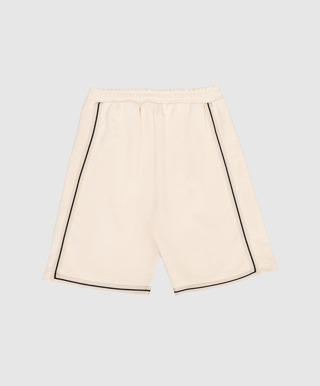 Palm Angels Дитячі бежеві шорти з принтом логотипа PBCI007S26FLE001 зображення 2