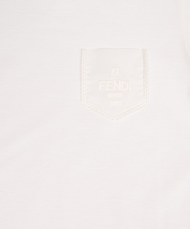 Fendi Детская футболка с вышивкой логотипа JFI4117AJ изображение 3