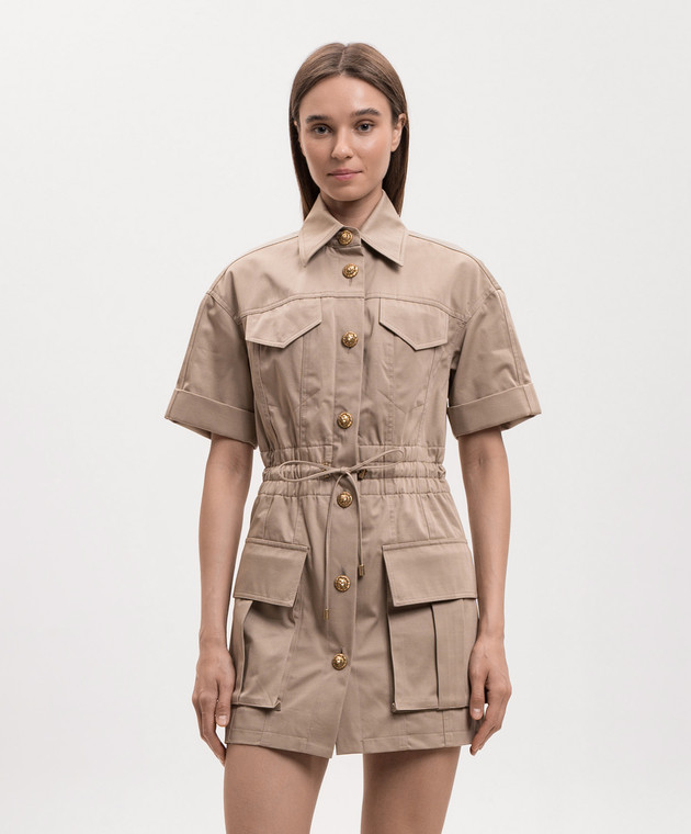 Balmain Бежевое платье GF0R7480CG65 изображение 3
