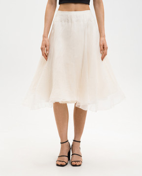 Marc Le Bihan Багатошарова спідниця із шовку кольору айворі 25500