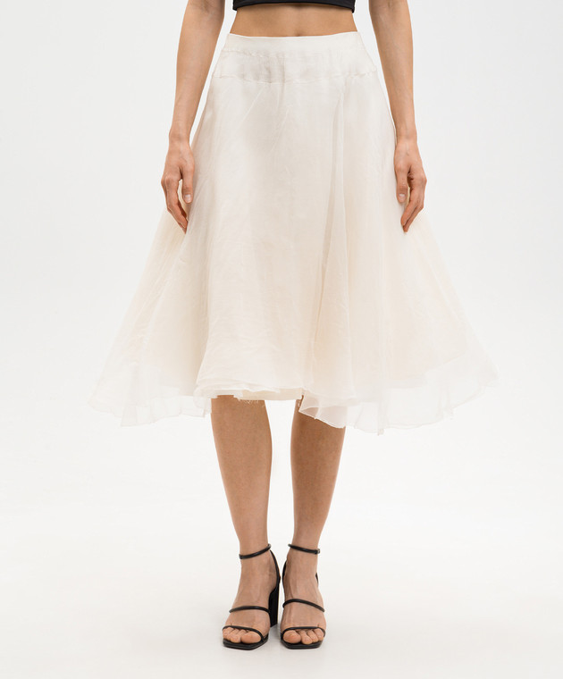 Marc Le Bihan Багатошарова спідниця із шовку кольору айворі 25500 зображення 3