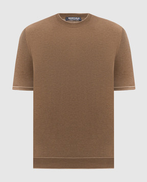 Bertolo Cashmere Коричнева футболка з бавовни 902204002056
