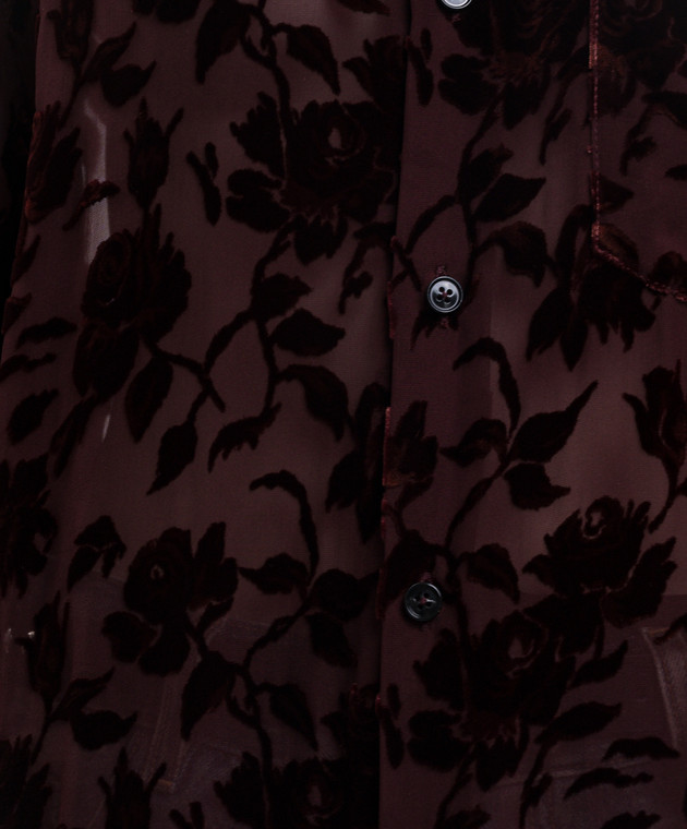 Ann Demeulemeester Бордова блуза Elisabeth з шовком B0010219FA749 зображення 5