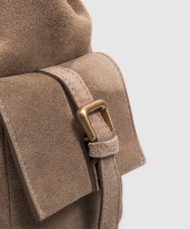 Brunello Cucinelli Коричневый замшевый рюкзак MBDLB2841 изображение 4
