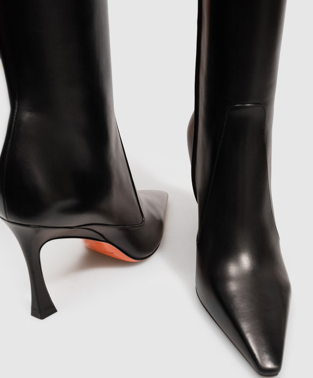Santoni Черные кожаные сапоги WSTV72388HI2NXUY изображение 5