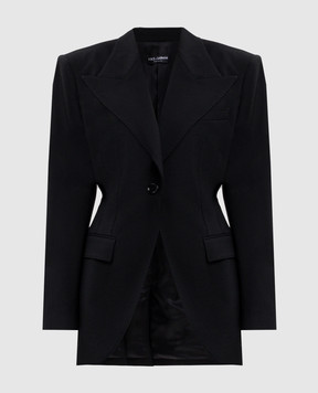 Dolce&Gabbana Чорний жакет з вовни F2JEFTFUBG6