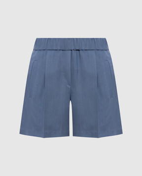 Brunello Cucinelli Голубые шорты с льном MH126P8955