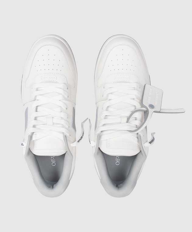Off-White Білі шкіряні кросівки Out Of Office з принтом логотипа M189C9L019 зображення 4