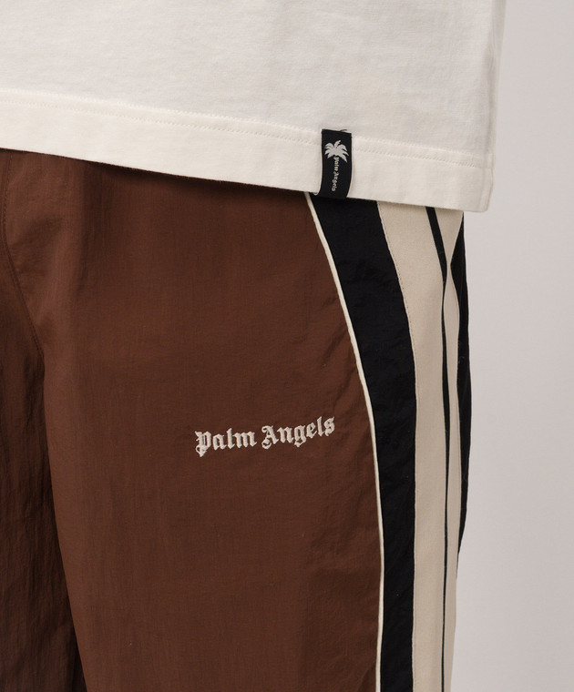 Palm Angels Коричневі спортивні штани Hollywood PAMCA002FB001m зображення 5