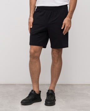 Stefano Ricci Чорні шорти з фактурною восьмикутною емблемою M6T54R0030PAEA1T