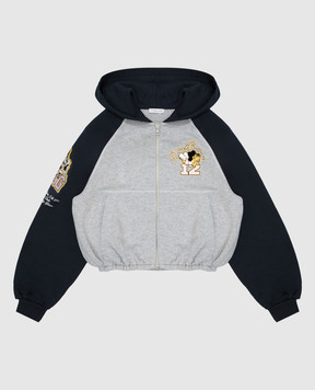 Dolce&Gabbana Дитяча сіра спортивна куртка з принтом L5JWDGG7P7F26