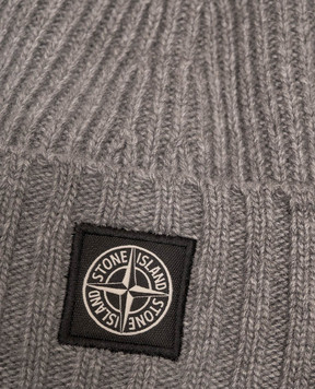 Stone Island Детская серая шапка с шерстью и кашемиром L2S16N100003S00M3