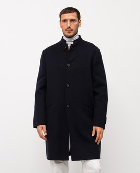 Loro Piana Синє пальто Javier з кашеміру FAP7589
