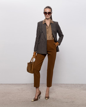 Max Mara Коричневая блуза XERO из шелка MSTXERO