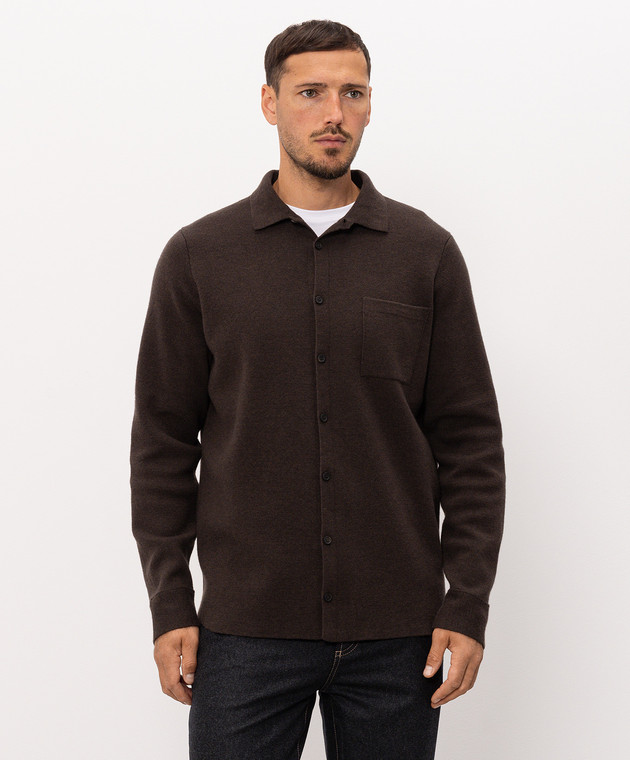 Peserico Коричневая рубашка из шерсти и кашемира R59599F1209470 изображение 3