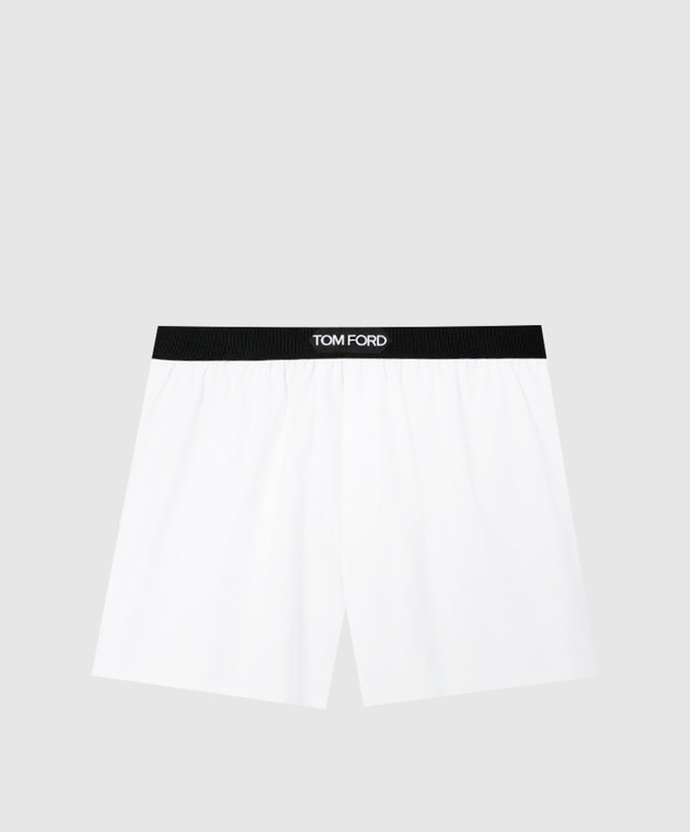Tom Ford Белые трусы-боксеры с узором логотипа T4LE91950