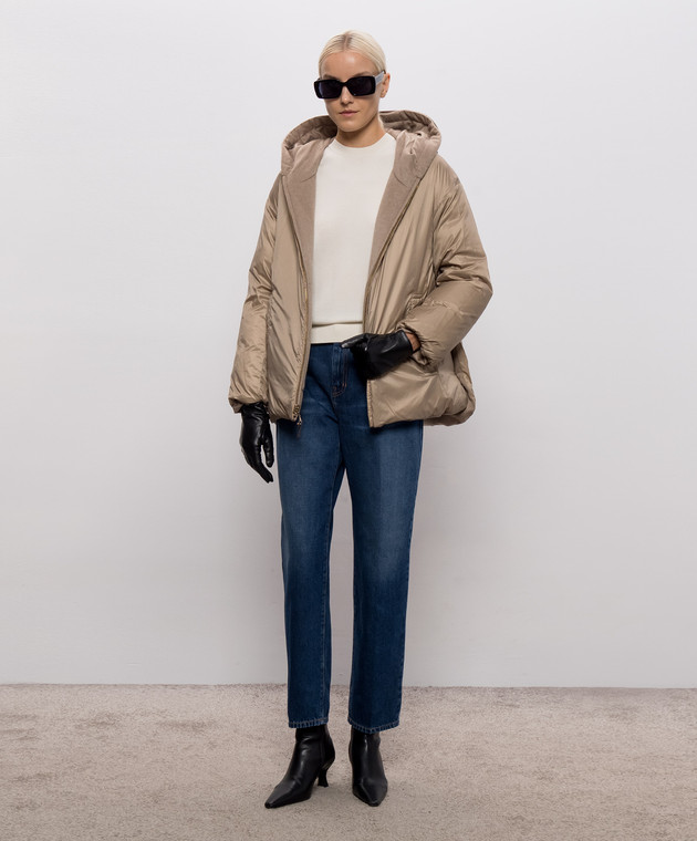 Max Mara Бежевый двухсторонний пуховик CLOWN с кашемиром MTCCLOWN изображение 2