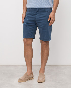 Stefano Ricci Шорти синього кольору з вишивкою монограми логотипа M8T6100080TFANT