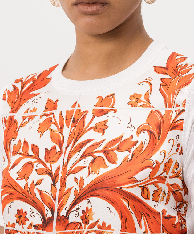 Dolce&Gabbana Топ із шовку кольору айворі FXXBATJBSP8 зображення 5