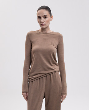 Max Mara Коричневый лонгслив VICINI из шерсти MXMVICINI