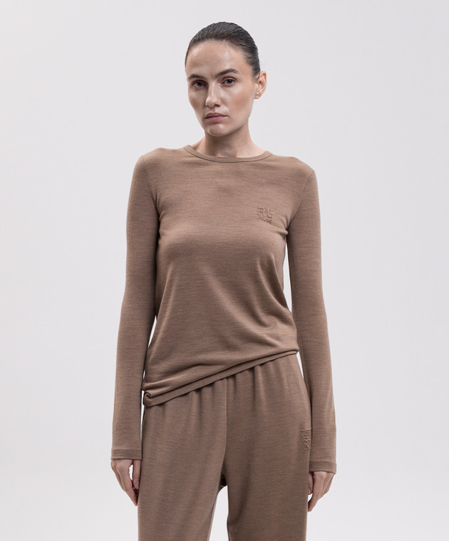 Max Mara Коричневий лонгслів VICINI з вовни MXMVICINI зображення 3