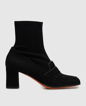 Santoni Чорні замшеві ботильйони WTOR72445HI2NUEH