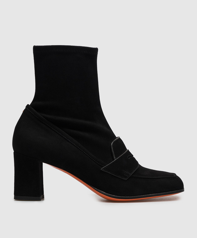 Santoni Чорні замшеві ботильйони WTOR72445HI2NUEH