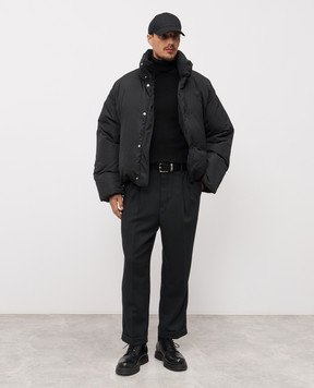 Ami Paris Чорний пуховик з емблемою HJK818PL0039