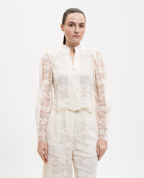 Twinset Блуза кольору айворі з мережива 261TP2902