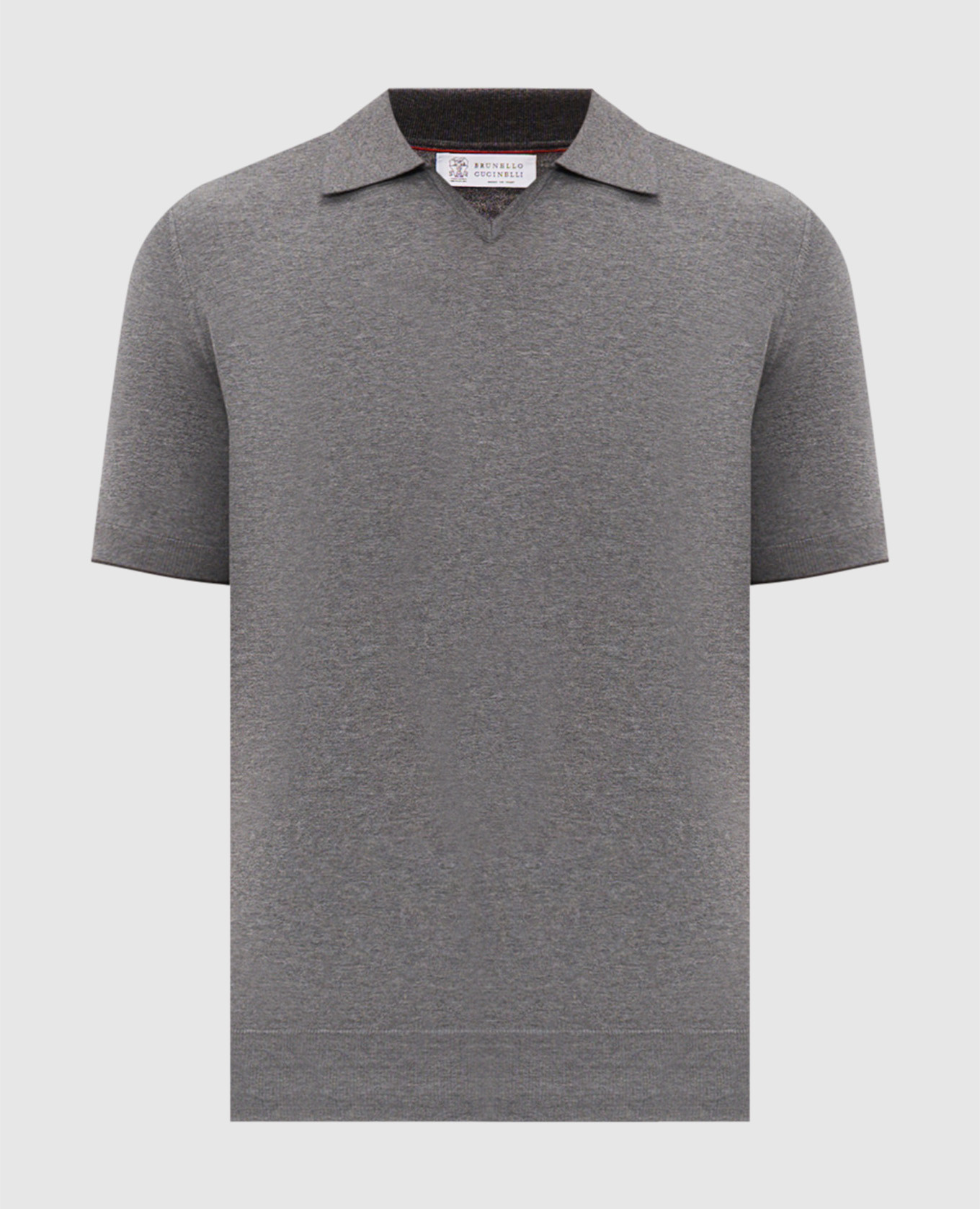 Серая футболка с воротником-поло