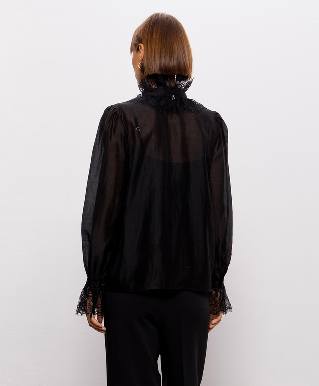 Twinset Чорна блуза з мереживом 262AT2232 зображення 4