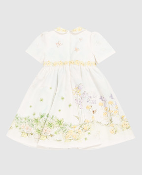 Dolce&Gabbana Детское платье цвета айвори в принт L24DU9G7P9D