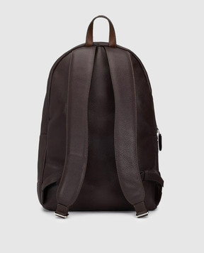 Santoni Коричневий шкіряний рюкзак з логотипом UIBBA3131TRAPMN