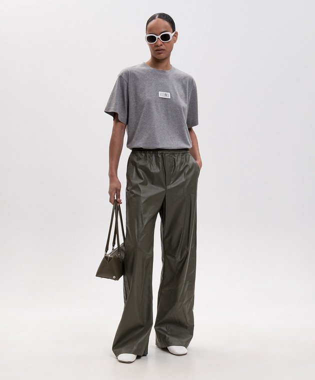 Maison Margiela MM6 Серая меланжевая футболка с нашивкой логотипа S52GC0367M20170 изображение 2