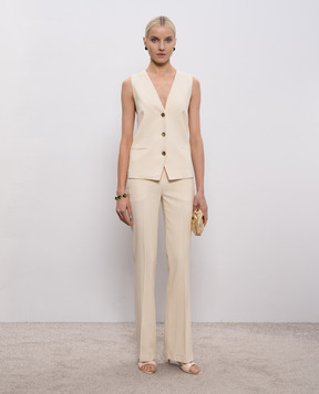 Twinset Бежеві штани кльош з логотипом 261TP2225