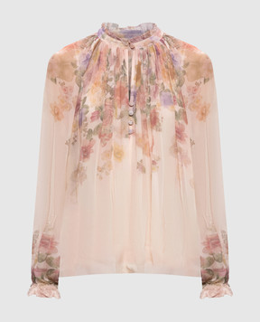 Twinset Бежева блуза в квітковий принт 261TT2562