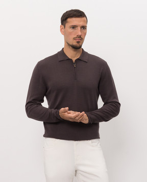 Canali Коричневе поло з вовни MK01149C0572