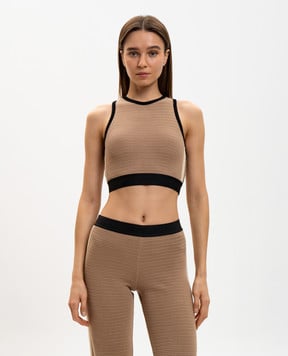 Palm Angels s Коричневий топ з логотипом PWHT001S24KNI001