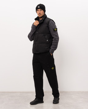 Stone Island Черный пуховый жилет с логотипом патча L2S15G100010S0A23