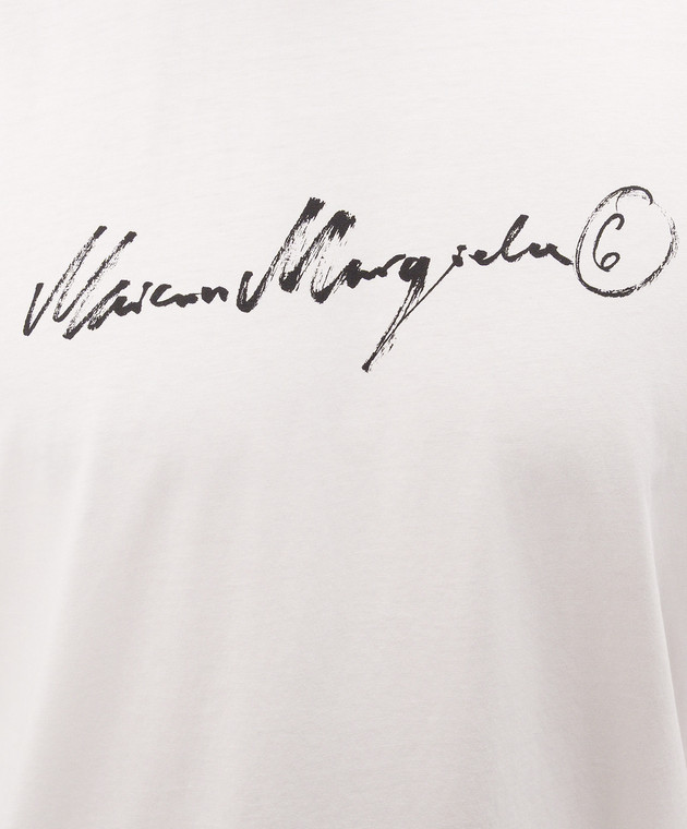 Maison Margiela MM6 Белая футболка с контрастным логотипом SH0GC0077M20258 изображение 5