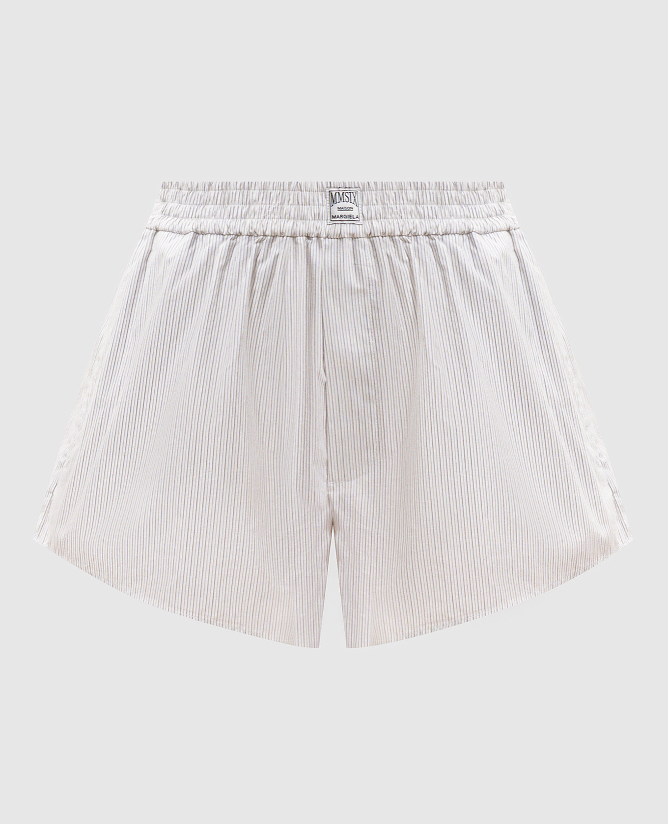 Белые шорты в полоску с логотипом