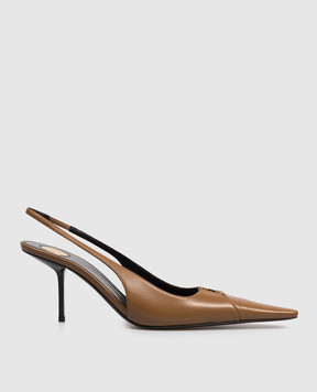 Saint Laurent Коричневі шкіряні слінгбеки BABYLONE BRETEUIL 858966AADF1