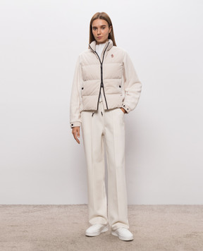 Moncler Grenoble Бежева комбінована куртка з нашивкою емблеми L20988G0002689AK8