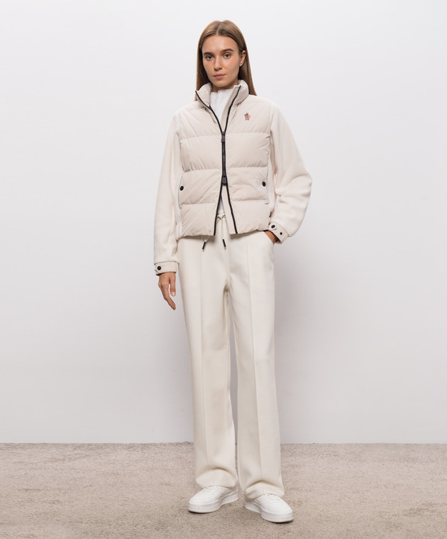 Moncler Grenoble Бежевая комбинированная куртка с нашивкой эмблемы L20988G0002689AK8 изображение 2