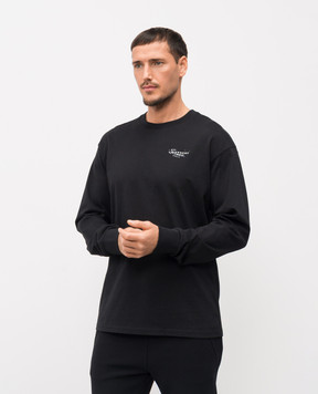 Givenchy Чорний лонгслів з контрастним логотипом BM71MH3YSA