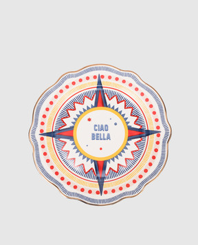 Baci Milano Біла порцелянова обідня тарілка Ciao Bella PLA1DOL01