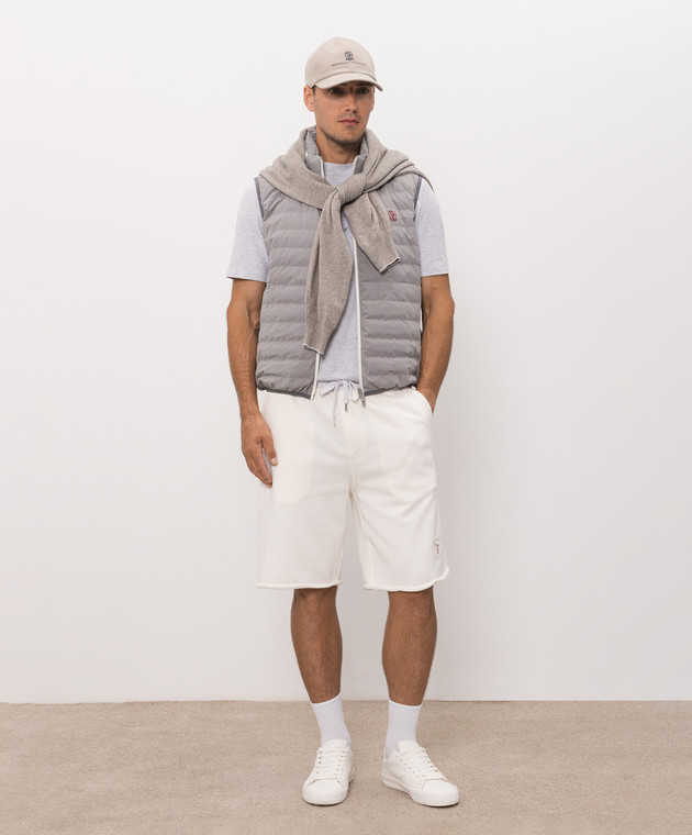 Brunello Cucinelli Белые шорты с вышивкой MM8263389G изображение 2