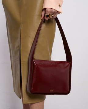 Khaite Бордова шкіряна глянцева сумка Lori H1043877