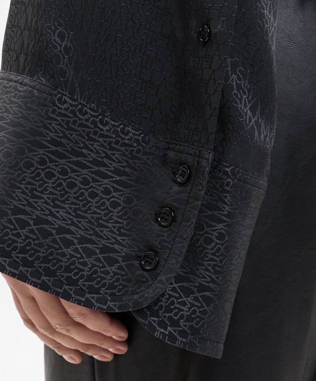 Maison Margiela MM6 Чорна блуза у візерунок логотипа S52DT0044M36007 зображення 4