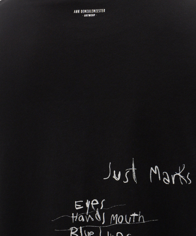 Ann Demeulemeester Чорна футболка Lost Letter B0014669FA206 зображення 5